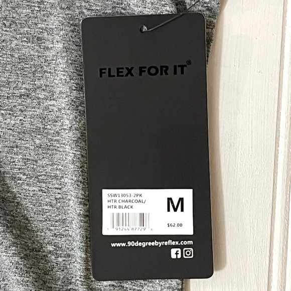 90 Degree Short Sleeve V Neck Performance Top Womens Medium Gray Stretch NWT - Picture 4 of 11